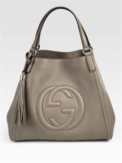 gray gucci purse|grey leather Gucci handbag.